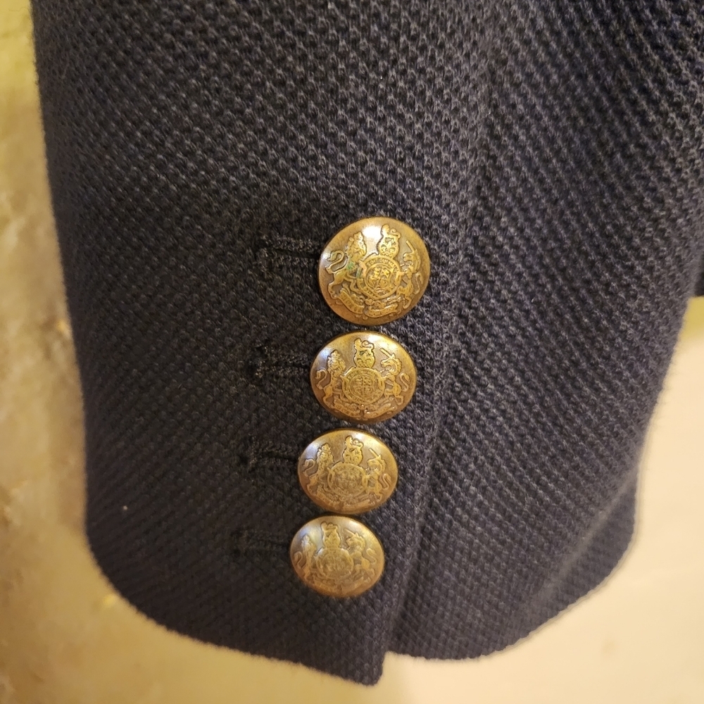 Banana Republic Women's Blazer Navy Texture Stretch Lined Work Jacket Size 8 - Picture 4 of 4